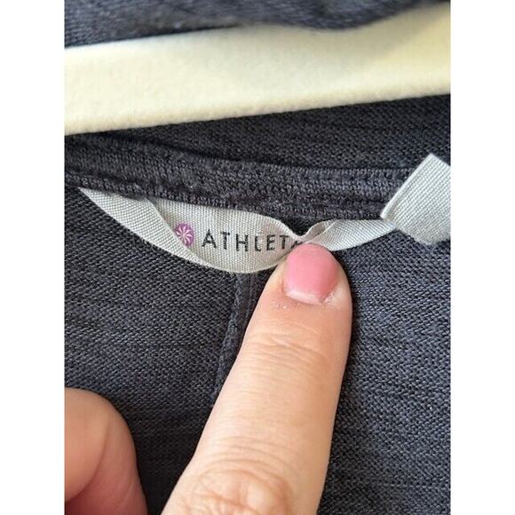 Athleta Blissful Wrap Cardigan Sweater Hooded Open Drape Front Knit Gray Small - Picture 4 of 8